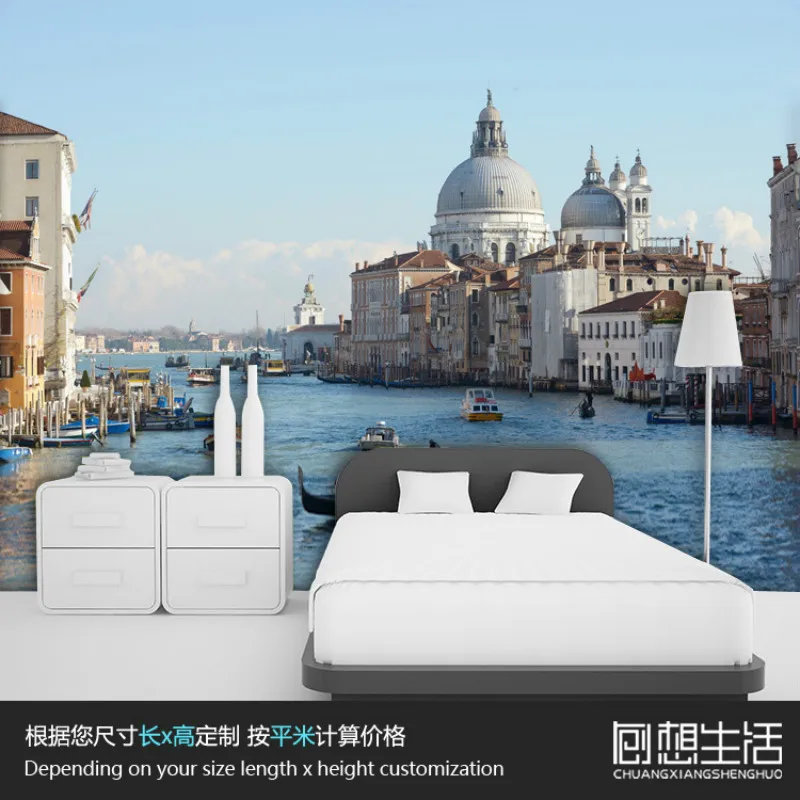 Настенные 3D обои с венецианским водным пейзажем сумерками настенные современные