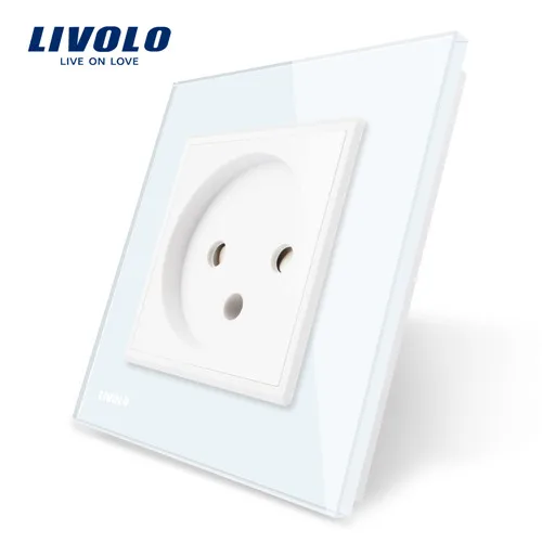 IL socket no logo Livolo Роскошный настенный сенсорный выключатель, выключатель света, выключатель питания, Хрустальное стекло, розетка, многофункциональные розетки, свободный выбор - Цвет: IL socket no logo