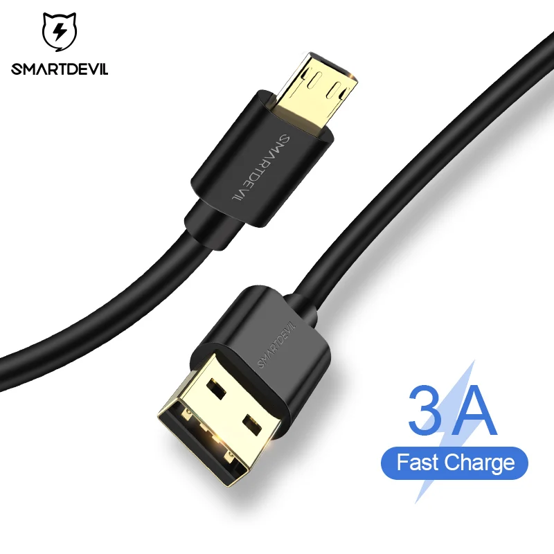 Кабель Micro USB SmartDevil 3A шнур для быстрой зарядки и передачи данных Xiaomi LG Samsung