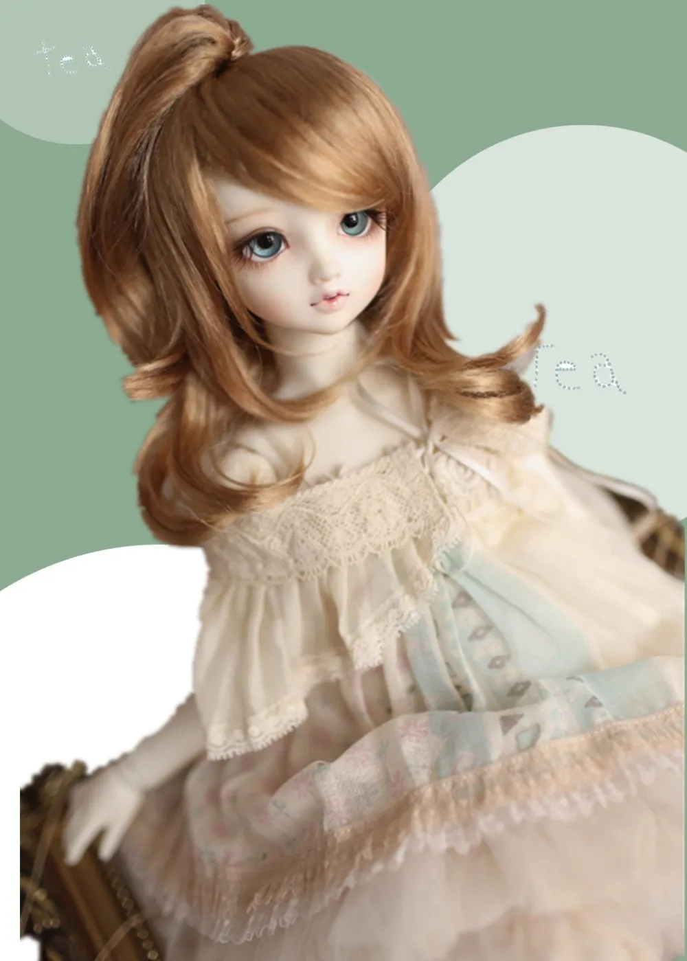 JD180 1/3 синтетический мохеровый парик Размер 8-9 дюймов BJD кукла парик виниловая кукла играть куклы парики клип куклы парики