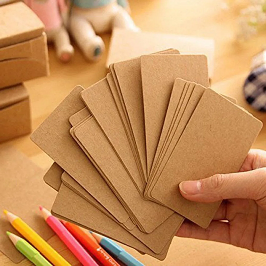 100 шт Чистая крафт-бумага визитные карточки открытка с сообщением DIY подарочная