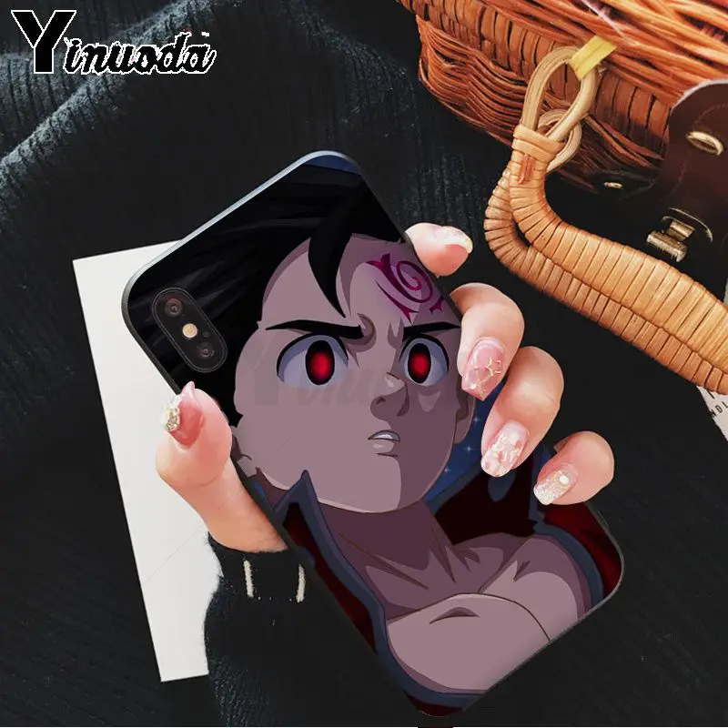Yinuoda seven deadly sins Черная мягкая резина, термопластичный полиуретан чехол для телефона iPhone 5 5Sx 6 7 7plus 8 8Plus X XS MAX XR