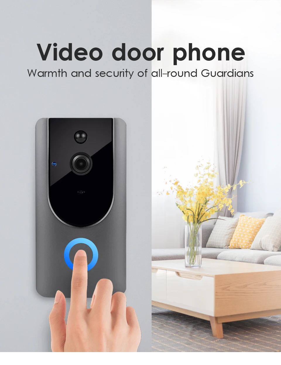 Marlboze 720P wifi видео Смарт дверной звонок кольцо Визуальный дверной звонок беспроводной домофон дверной звонок PIR Обнаружение движения Ночной вид SD карта