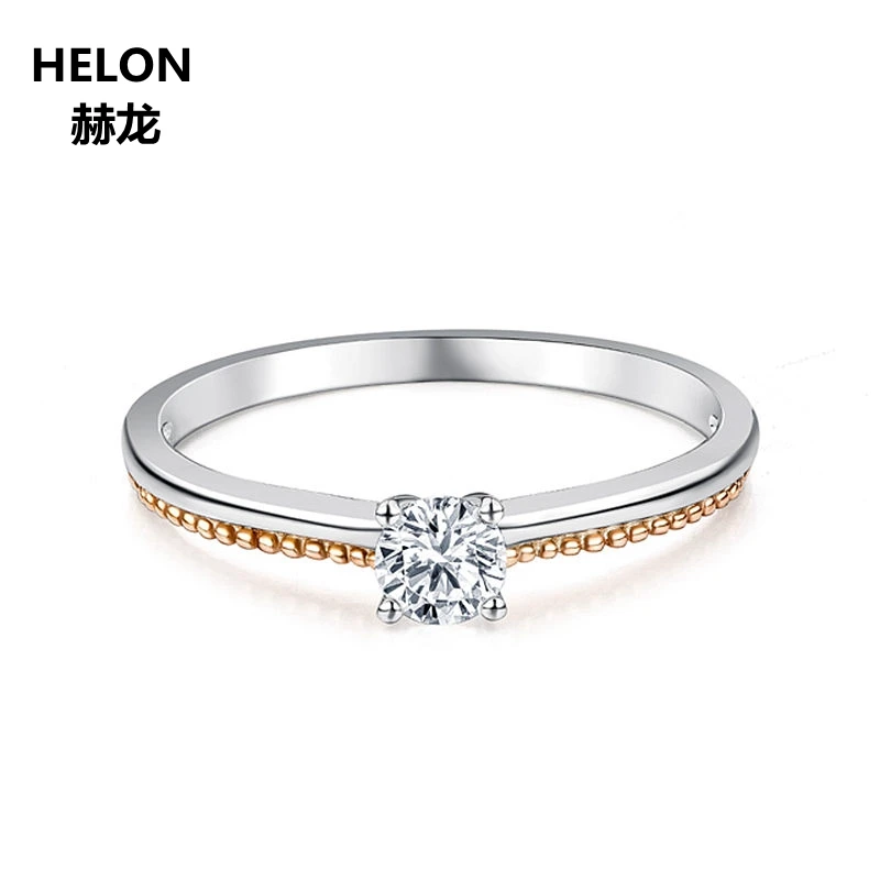 

0.23ct VVS/F-G Moissanites Women Engagement Wedding Ring Solid 14k White Gold Anniversary Classic Rose Gold Multi-tone Gold