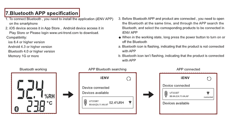 UNI-T UT363BT Мини bluetooth цифровой анемометр Температура Скорость Ветра метр и термометр обновлен от UT363