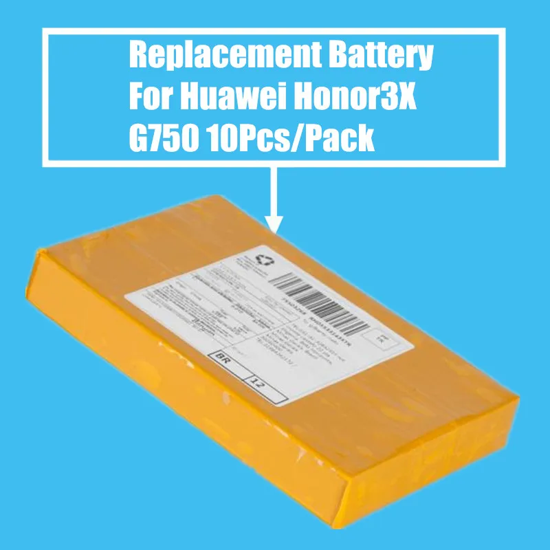New Arrival 10PCS/PACK 3000mah Replacement Battery for Huawei Honor 3X G750 B199 High Quality | Мобильные телефоны и