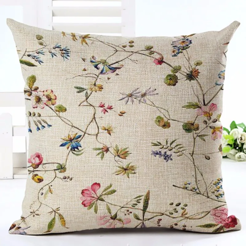 Винтажный Стиль Хлопок Белье Чехлы Творческий Отпечатано Цветок Площадь Диван
