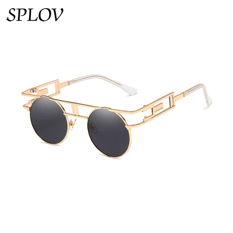 Купи Fashion Round Steampunk Men Sunglasses Women Metal Frame Retro Gothic Design Sun glasses Vintage Shades Stylish Oculos De Sol за 275 рублей в магазине AliExpress