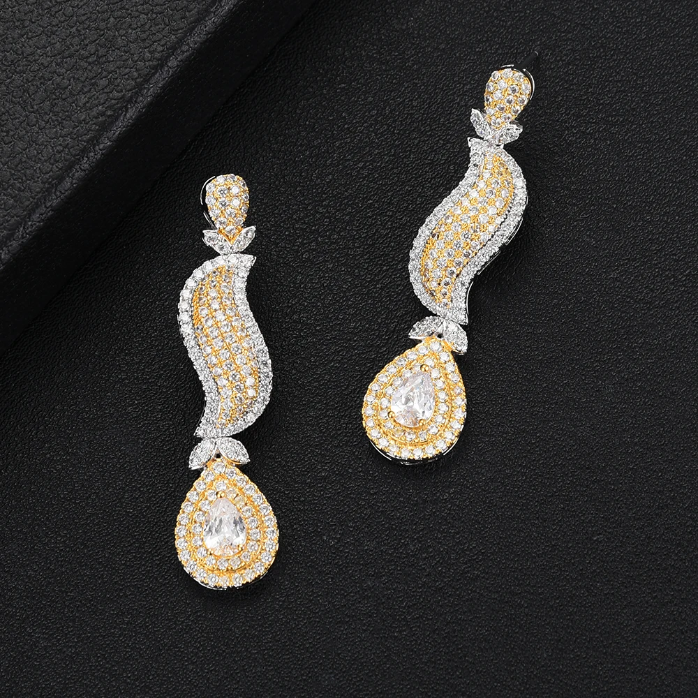

SisCathy New Women Bridal Wedding Jewelry Sets Luxury Cubic Zirconia Flower Necklace Bracelet Drop Earrings Ring Jewelry Sets