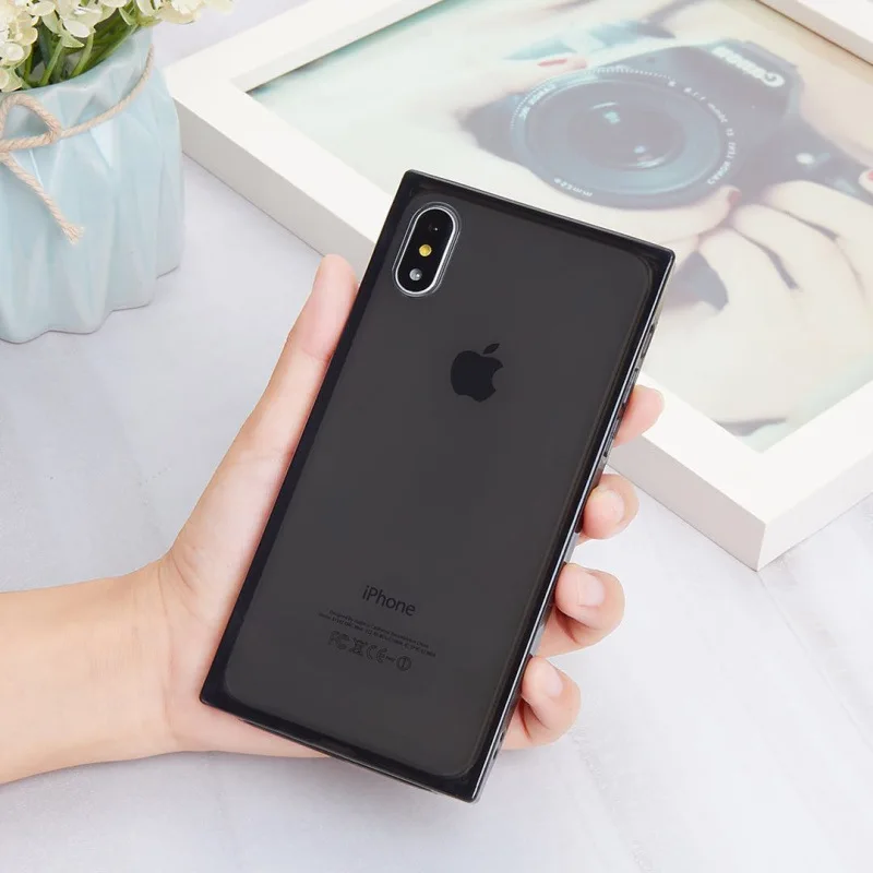 Модный Квадратный Дизайн Ударопрочный Мягкий чехол из ТПУ для iPhone X XS Max XR 5 5S SE 6 Plus