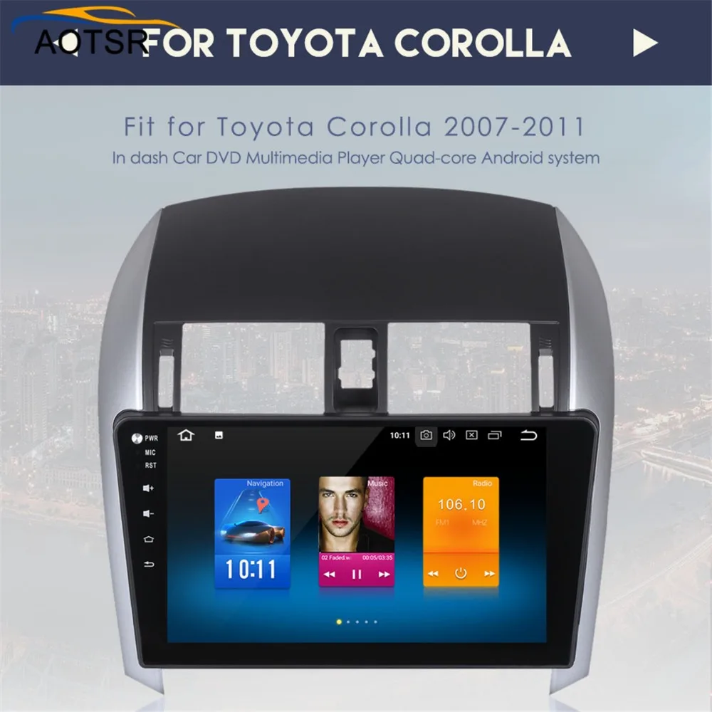 AOTSR 10 2 &quotAndroid 8 0 Автомобильный GPS радио плеер Подходит для Toyota Corolla 2007 2011 с