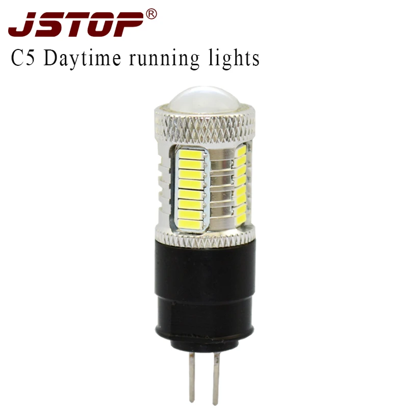 JSTOP C5 светодиодный Автомобильные дневные ходовые огни с объективом G4 4014SMD Canbus