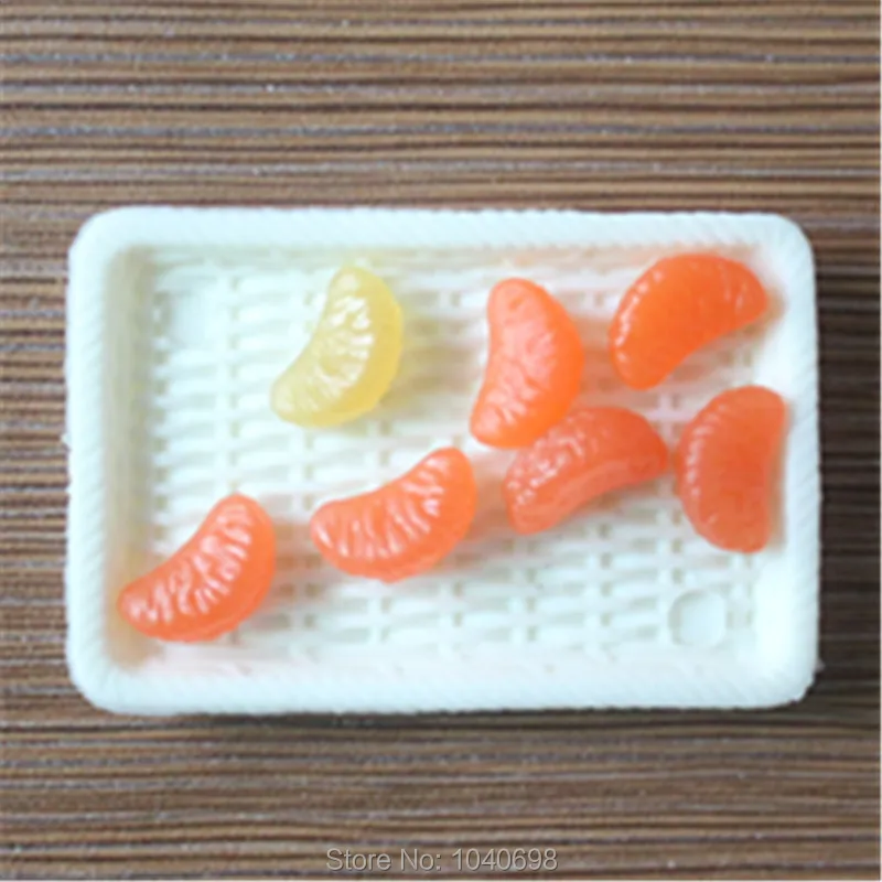 

10pcs/lot PVC solid mini Orange slice fruit 12mm kawaii Scrapbook Embellishment DIY Phone Decoration