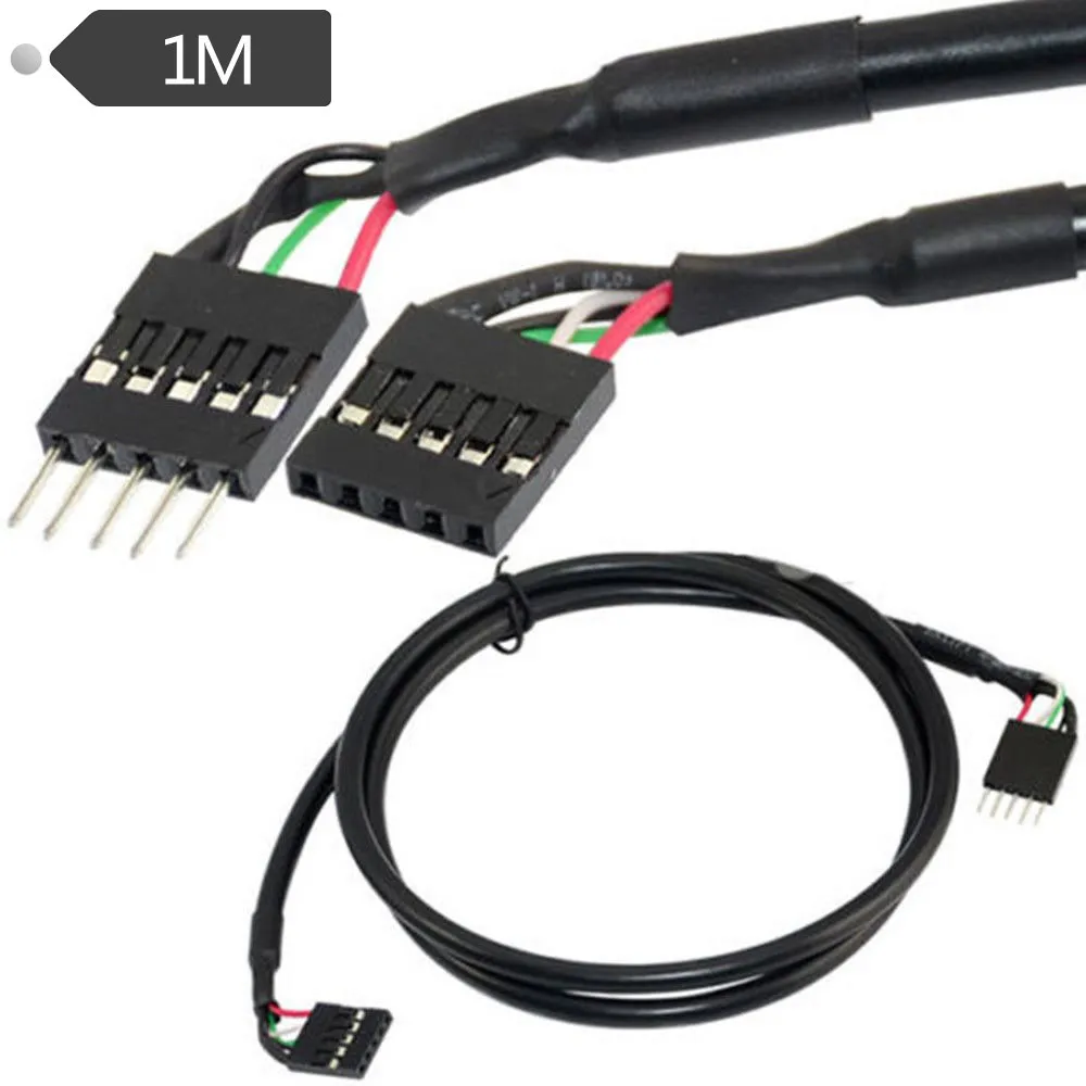 1 м внутренний 5-контактный USB IDC разъем материнской платы штекер-гнездо