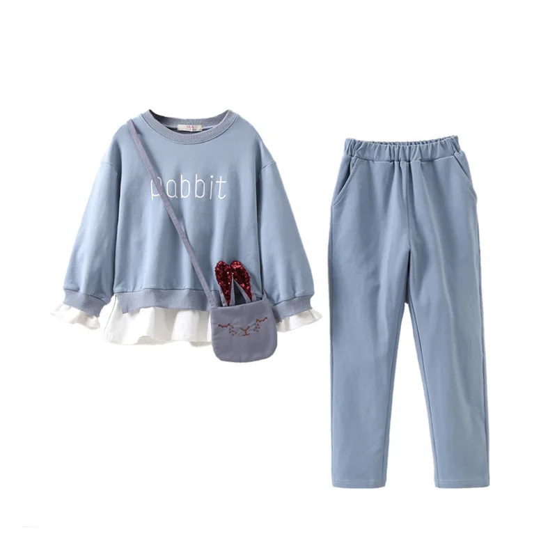 Детская одежда 2018 года осенняя для девочек комплект из 3 предметов кролик костюм