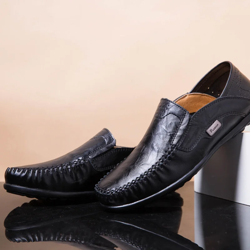VKERGB Comfortable Soft Suede Men Loafers Cow Genuine Leather Fashion Brand Mens Flats Driving Shoes Plus Size 46 mens leather | Обувь