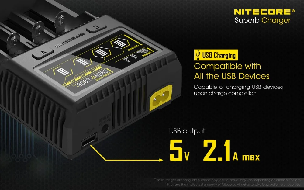 NITECORE SC2 SC4 Батарея Зарядное устройство для батарей Li-Ion(литий-ионных батарей IMR LiFePO4 металл-гидридных или никель NI-CD 18650 17650 17670 16340 14500 батареи Батарея