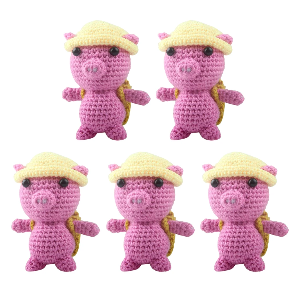 Набор из 5 начинающих набор для вязания крючком детей 3D свинка набитая кукла