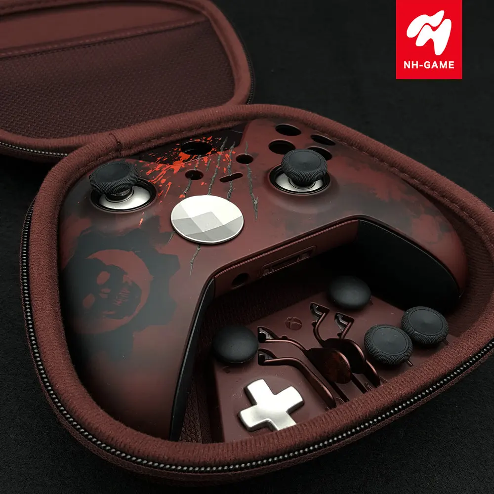 Shell-Grip-Bag-Cable Для Xbox one elite контроллер для Gears Of War корпус LB RB Бампер Кнопка батарейный чехол задняя крышка Прорезиненные Ручки - Цвет: Shell-Grip-Bag-Cable
