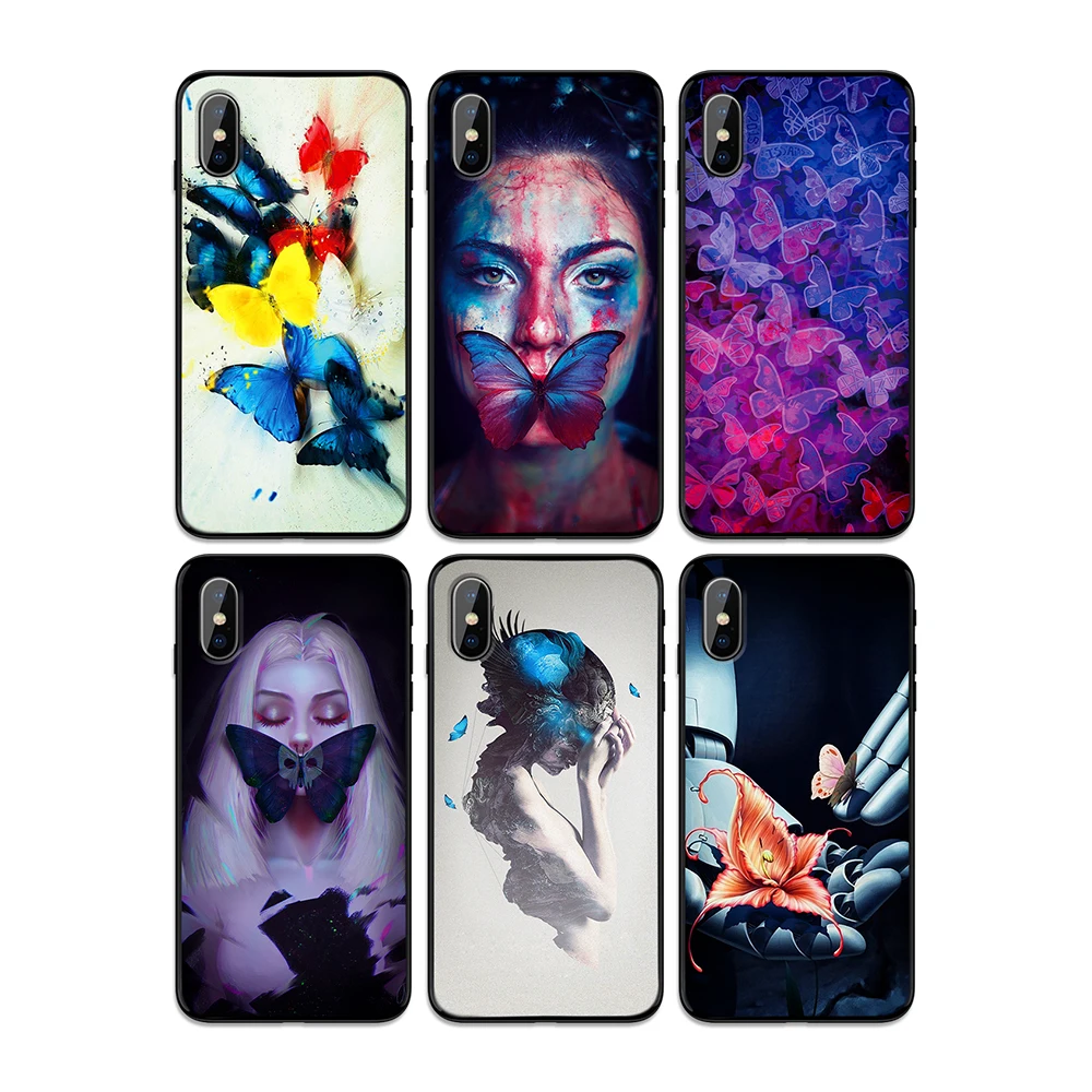 Dream butterfly and cute girl Soft TPU Case Cover for Apple iPhone 6 6S 7 8 Plus 5 5S SE X XS MAX XR Silicone Cases | Мобильные