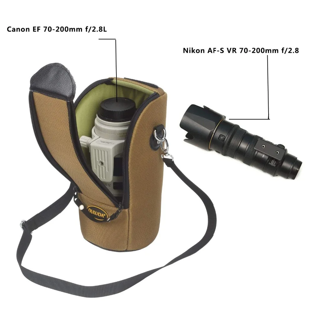 DULUDA мягкий толстый Водонепроницаемый чехол для объектива камеры Сумка Canon 70-200/2.8
