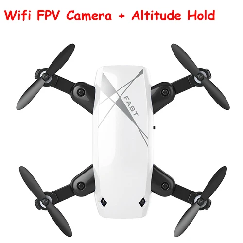White With Camera S9HW мини-Дрон с камерой HD S9 без камеры складной Радиоуправляемый квадрокоптер высота удержания вертолет WiFi FPV Микро Карманный Дрон самолет - Цвет: White With Camera