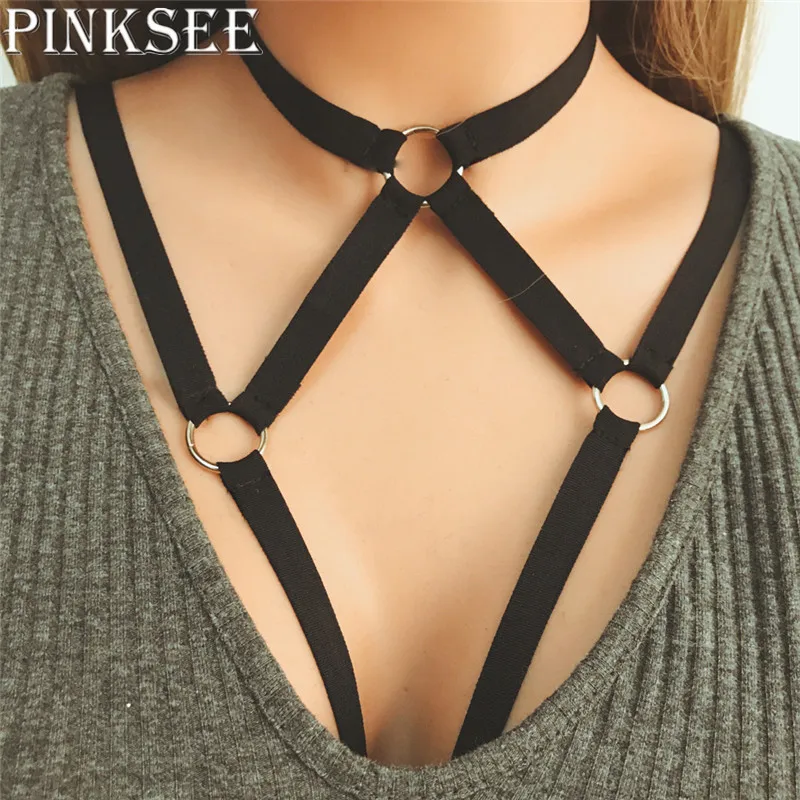 Пляжное бикини PINKSEE эластичный жгут ожерелье-чокер сексуальное нагрудное бра