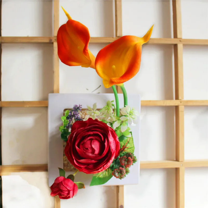 3D креативная Metope Rose Calla Lily растения суккуленты имитация дерева фоторамка
