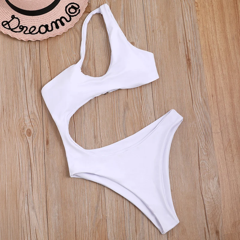 Новинка 2019 сексуальный комплект бикини женский купальник Цельный с одним плечом