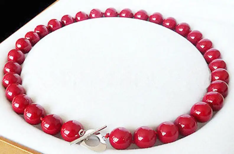 Beautiful 12mm Red Shell Round Beads Necklace 18&quot 36&quot | Украшения и аксессуары