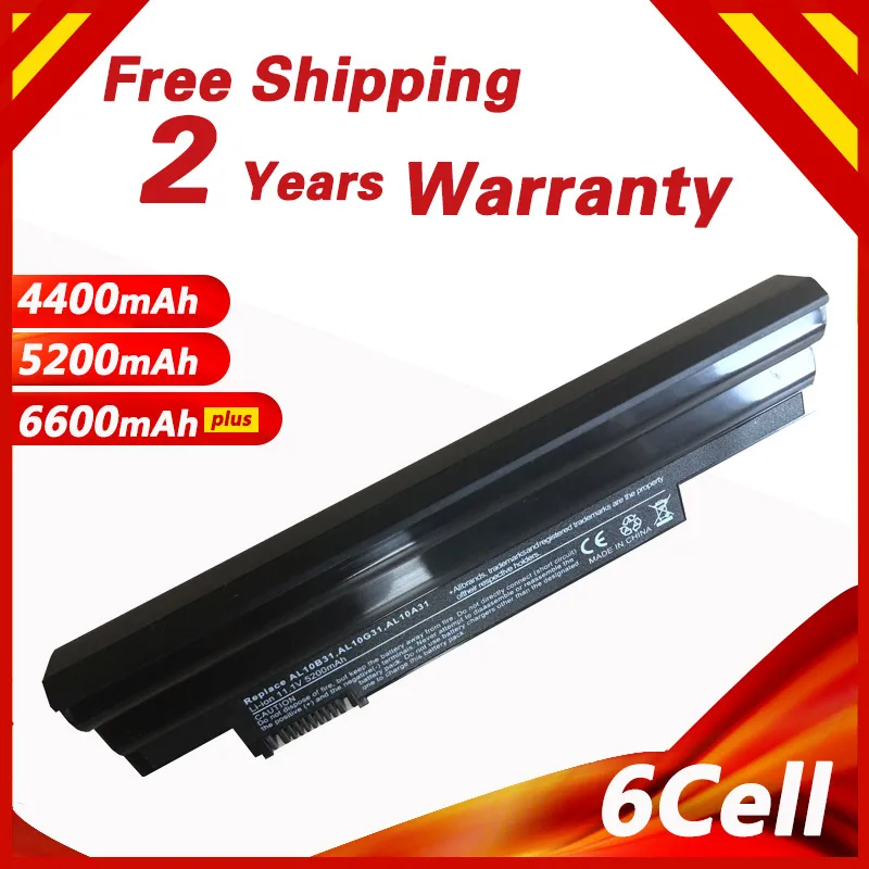 6 элементная батарея для Acer AK.003BT.071 AL10B31 BT.00603.114 LC.BTP00.128 AK.006BT.074 AL10G31 BT.00603.121 LC.BTP00.129
