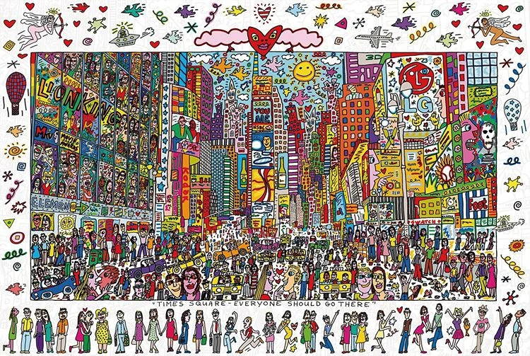 Паззл MOMEMO Times Square, 1000 деталей, мультяшная живопись, пазл для взрослых, деревянный пазл, 1000 деталей, пазлы, детские рождественские игрушки - Цвет: Times Square
