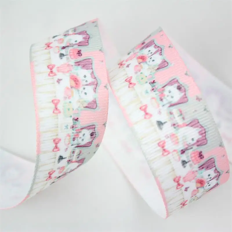 Новое прибытие мультфильм животных Кот напечатанный grosgrain ленты 25 мм 38 мм 10 ярдов DIY Швейные Свадебные декоративные подарочные ленты