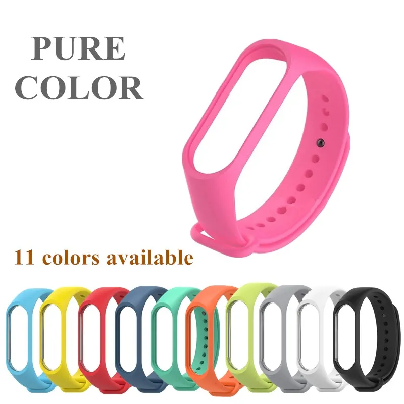 

Mi Band 4 3 Silicone Pure Color strap for xiaomi mi band 4 3 bracelet Replacement wrist band Straps MiBand 4 Miband 3 Straps