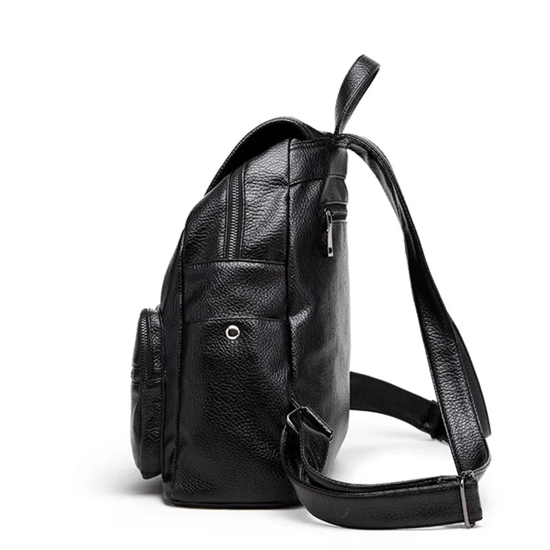 Маленькие рюкзаки для женщин новая сумка на плечо с заклепками молнии кожанные