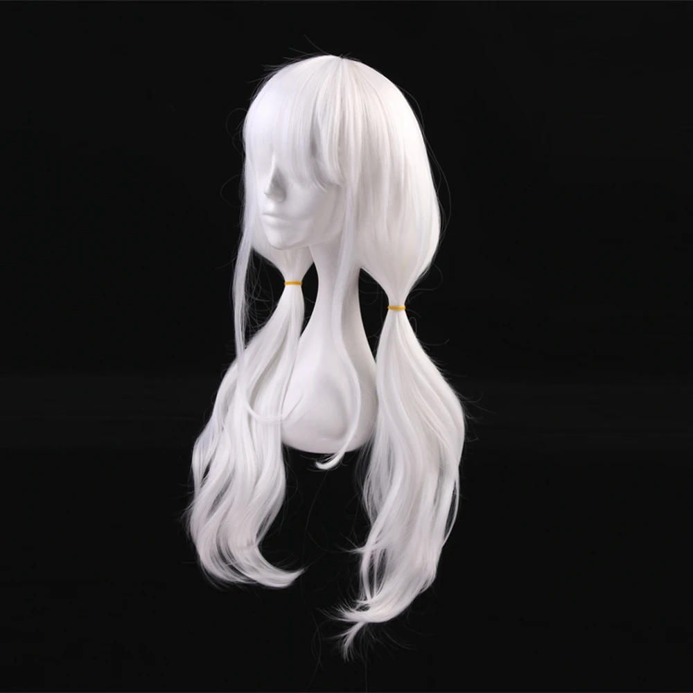 Белые волнистые Длинные Синтетические волосы Danganronpa V3 Angie Yonaga Anjii Аниме косплей
