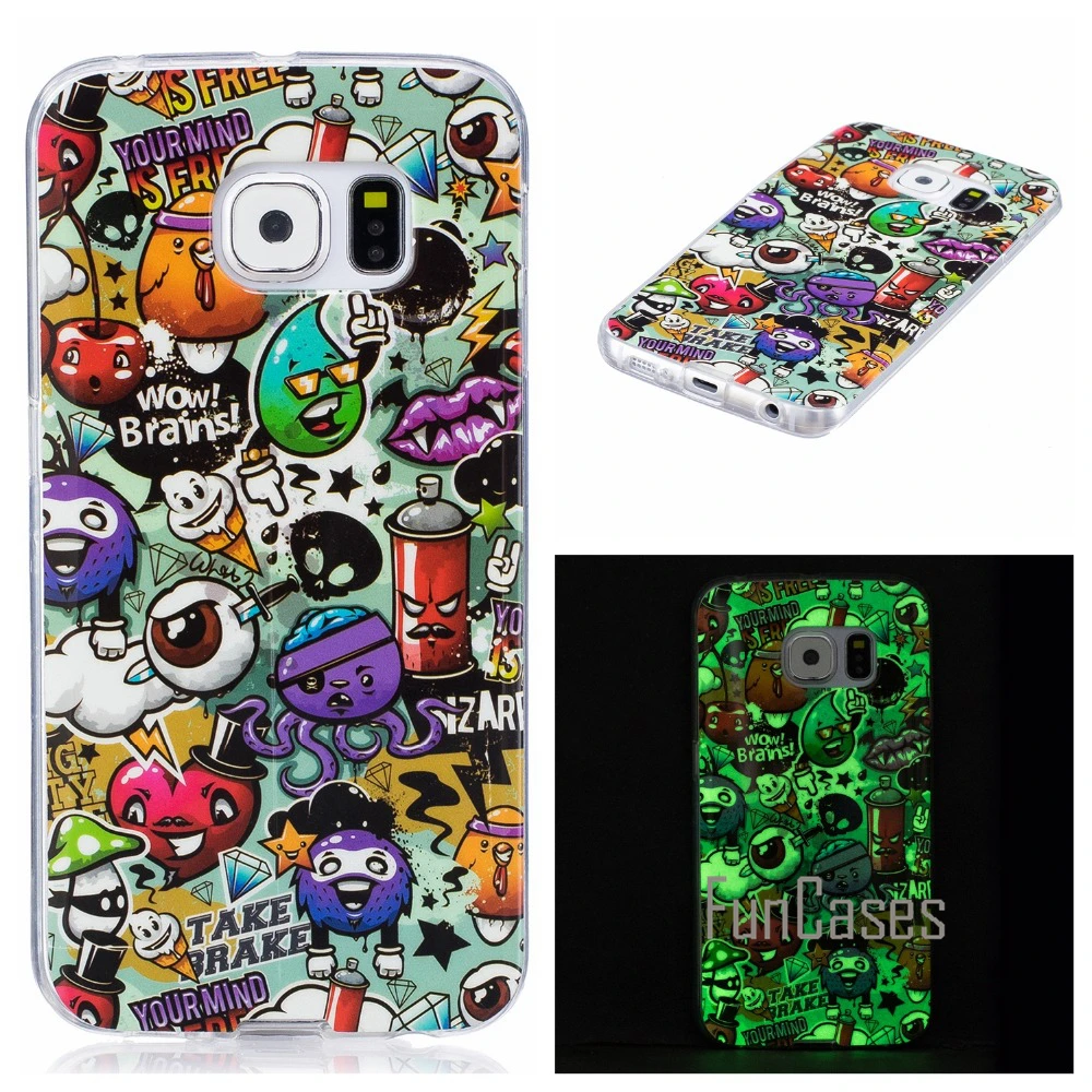 Ночной светящийся чехол для coque samsung Galaxy S6 Edge силиконовый G9250 G925F galx|case for|case