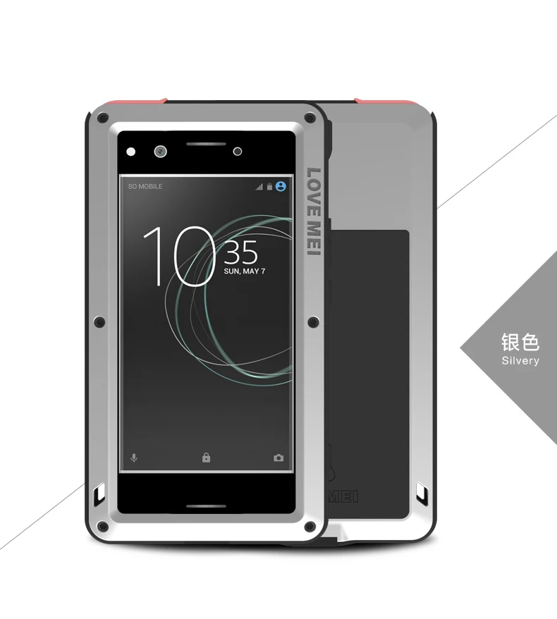 Бренд Love Mei чехол для sony Xperia XZ Премиум Металлический противоударный чехол для телефона sony Xperia XZ Премиум Анти-осенний прочный бронированный чехол - Цвет: Серебристый