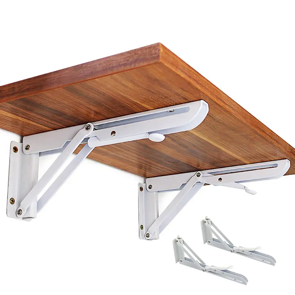 

2Pcs Wall Mounted Metal Folding Adjustable Triangle Angle Shelf Bracket Support Decorative Holder Triangle Bracket
