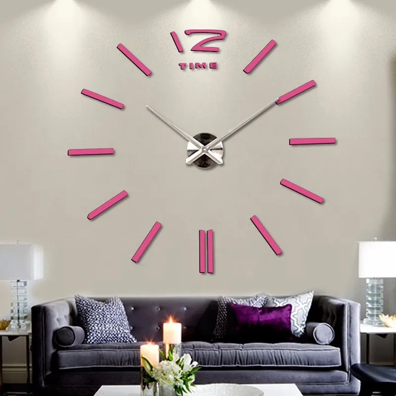 Новые часы horloge акриловые зеркальные настенные наклейки настоящий кварц гостиная современный 3D DIY колокольчик