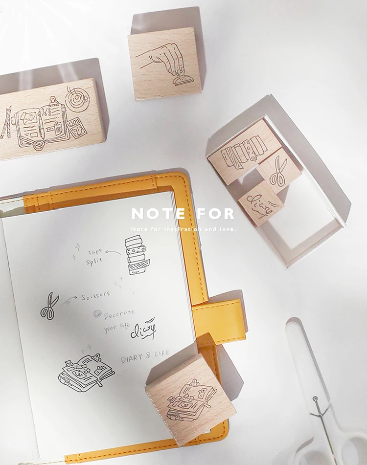 Новое поступление молочные базовые серии деревянные штампы для Bullet Journal ручной работы настроения сладкий резиновый штамп A012