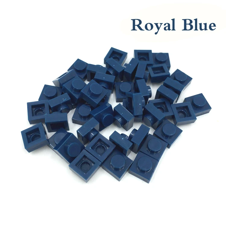 Royal Blue Умная пластина 1x1, строительный блок, часть, сделай сам, логотип, qr-код, игрушка для детей, 48 различных цветов, совместима с основным брендом, 3024, 588 шт./лот - Цвет: Royal Blue