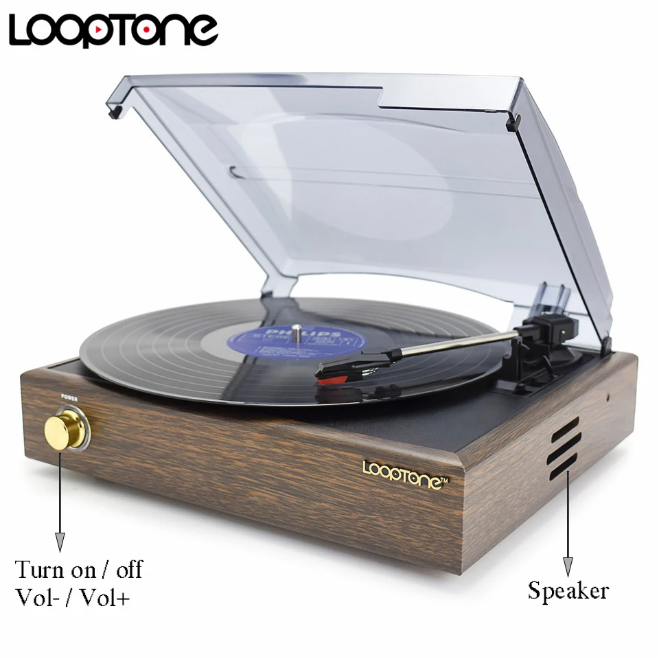LoopTone проигрыватель виниловых пластинок встроенный 3 Вт стерео колонки CD и