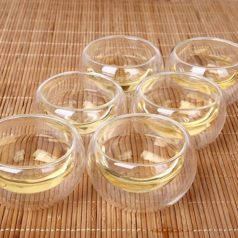 Стеклянный набор чайников 800 мл с заваркой, чайный горшок Warme, 6 шт., двойная стенка, чайная чашка, чайная посуда, прозрачные чайные принадлежности для кунг-фу, подарки