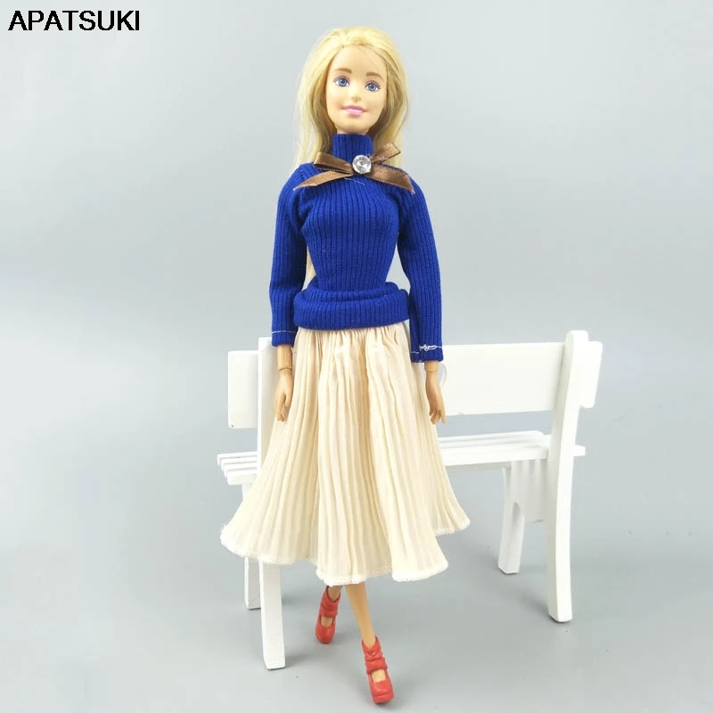 Модная кукольная одежда для кукол Барби Royalblue Топ Блузки и шифоновая