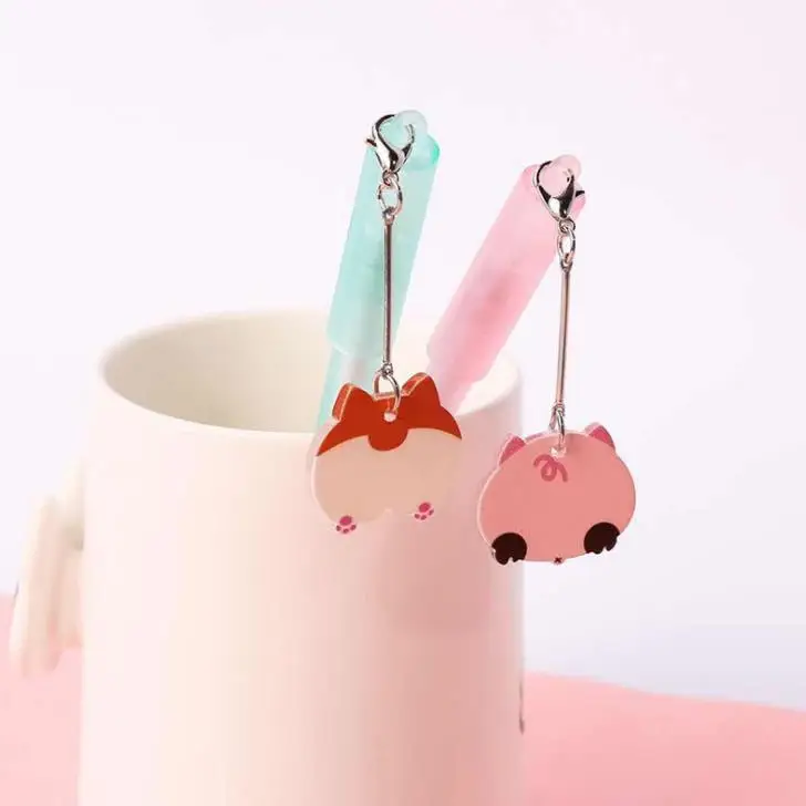 4 шт./компл. Kawaii 0 5 мм кулон в виде панды медведя гелевые черные чернила для ручек