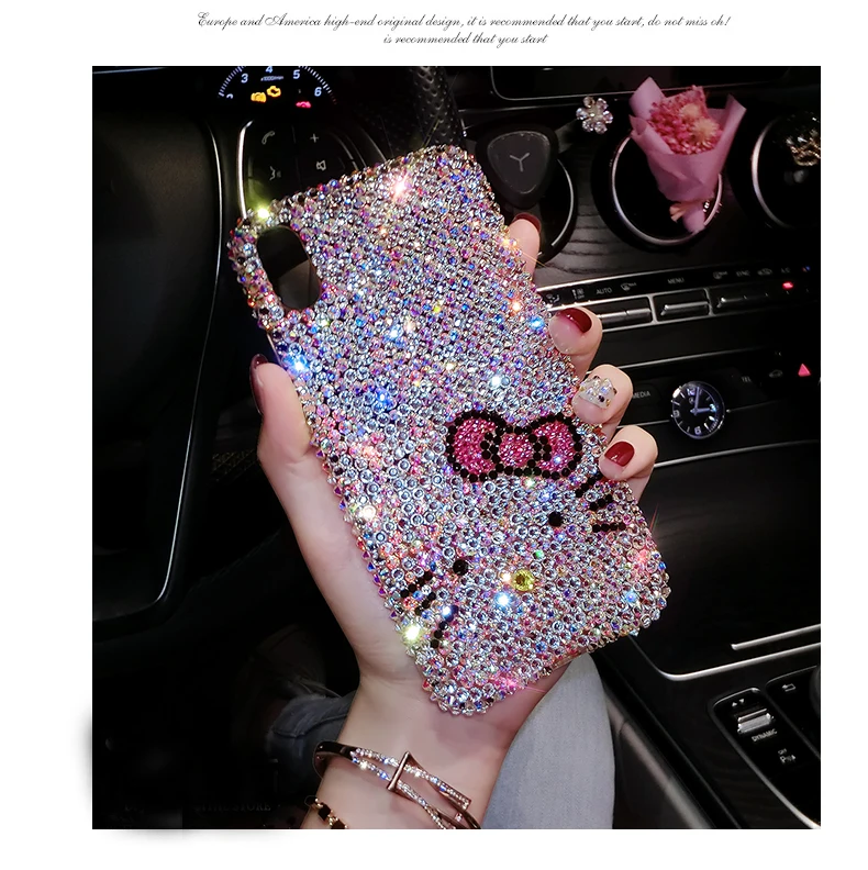 Роскошный блестящий Блестящий милый чехол для телефона с кошкой iphone X XS Max XR Apple 11