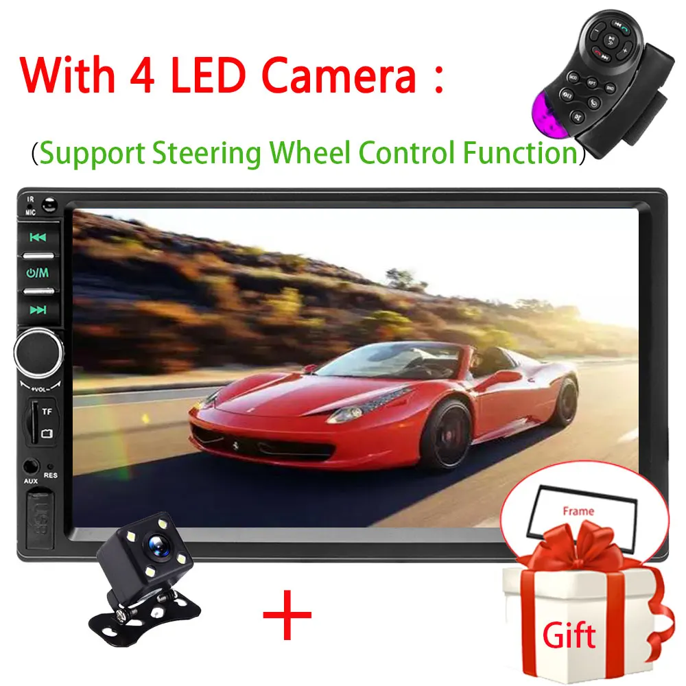 Option 2 AMPrime 2Din Автомагнитола 7018B Авторадио Зеркало Ссылка сенсорный экран Аудио Радио Bluetooth видео MP5 " мультимедийный плеер FM/TF/USB - Цвет: Option 2