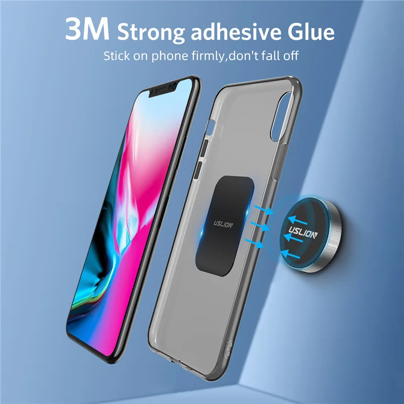 USLION Universal Metal Plate Disk iron Sheet Sticker for Magnet Car Mobile Phone Holder Stand Mount 1pc/2pcs/4pcs/6pcs | Мобильные