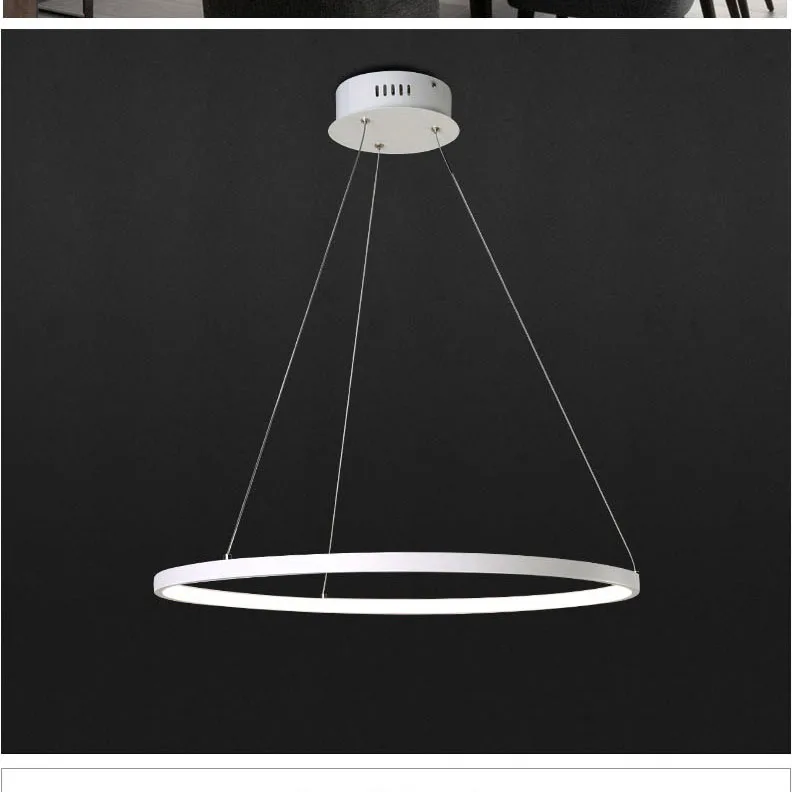 Lámpara colgante de aluminio con forma de aro para comedor, lámpara colgante de aluminio con forma de aro para cocina y habitación, AC85-265V